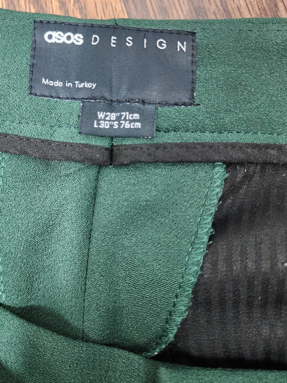 Asos Design Men's Skinny Flare Suit Pants Tailored Forest Green 28x30 - Picture 2 of 14